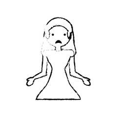 skecth mother sad face vector illustration eps 10