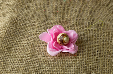 quail egg in the shape of a flower to the Easter holiday