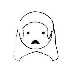 skecth mother sad face vector illustration eps 10