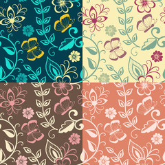 Vector flower seamless pattern element. Elegant texture for backgrounds. Classical luxury old fashioned floral ornament, seamless texture for wallpapers, textile, wrapping.