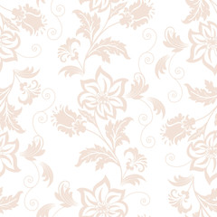 Vector flower seamless pattern element. Elegant texture for backgrounds. Classical luxury old fashioned floral ornament, seamless texture for wallpapers, textile, wrapping.