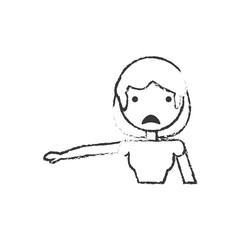 sketch female mom sad vector illustration eps 10