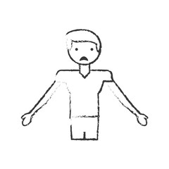 skecth boy son sad face vector illustration eps 10