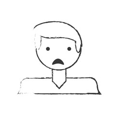 skecth boy son sad face vector illustration eps 10