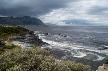 Houses on Cliffs in Hermanus, Garden Route, Western Cape, South Africa