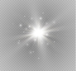 Glow light effect. Star burst with sparkles.