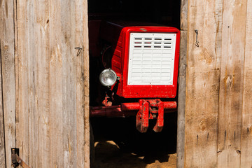 Vintage red tractor