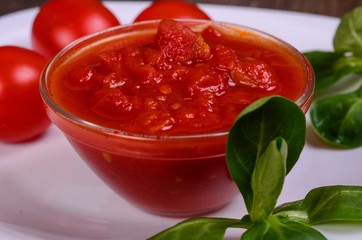 Homemade tomato sauce.