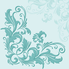 Fototapeta na wymiar Hand drawn decorative vector floral elements for design. Page decoration element.