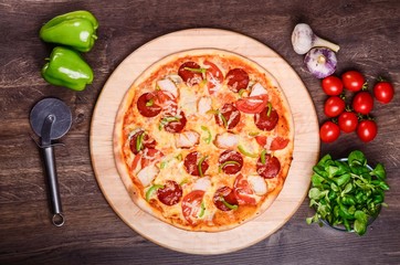 Pizza with pepperoni