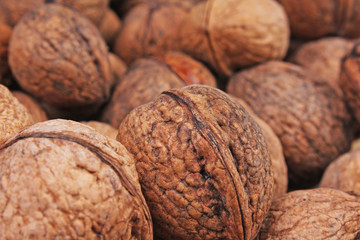 Walnut walnuts as texture.