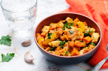 Sweet potato chicken skillet