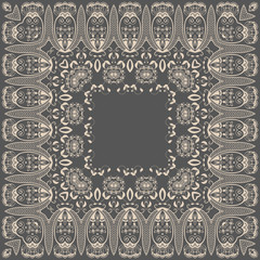 Vector fine floral square frame. Decorative element for invitations and cards. Border element