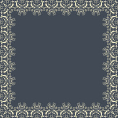 Vector fine floral square frame. Decorative element for invitations and cards. Border element