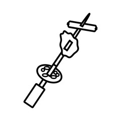 grilled steak skewer picnic outline vector illustration eps 10