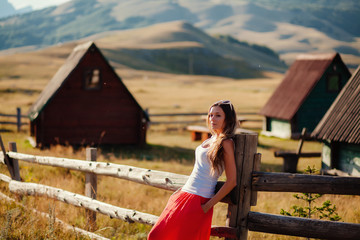 woman travel village alone