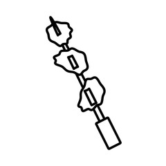 grilled steak skewer picnic outline vector illustration eps 10