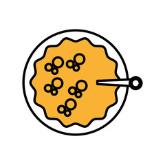 soda cup plastic straw top view outline vector illustration eps 10