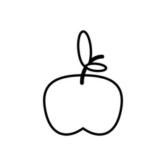 apple fruit fresh outline vector illustration eps 10