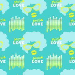 love music repeating background, seamless pattern