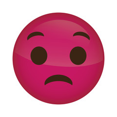 sad cartoon face icon over white background. colorful design. vector illustration