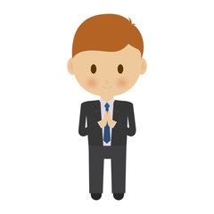 boy cartoon icon over white background. colorful design. first communion concept. vector illustration