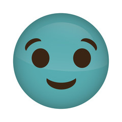 happy cartoon face icon over white background. colorful design. vector illustration