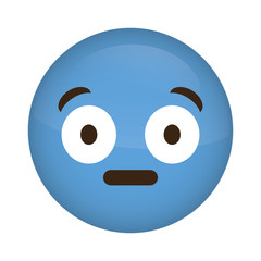 surprised cartoon face icon over white background. colorful design. vector illustration