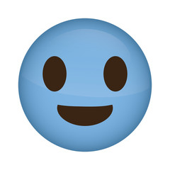 happy cartoon face icon over white background. colorful design. vector illustration