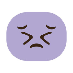 Persevering cartoon face icon over white background. colorful design. vector illustration