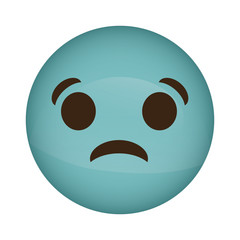 Fototapeta premium sad cartoon face icon over white background. colorful design. vector illustration