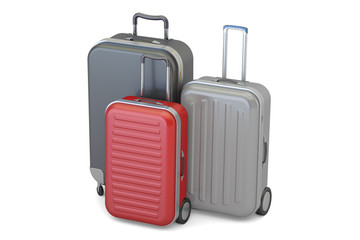 Suitcases closeup, 3D rendering
