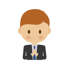 boy cartoon icon over white background. colorful design. first communion concept. vector illustration