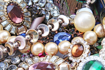 Jewels jewelrys as background texture pattern wallpaper.