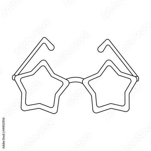 "Glasses with stars.Fans single icon in outline style vector symbol ...