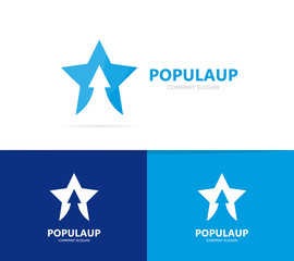 Vector of star and arrow up logo combination. Leader and growth symbol or icon.
