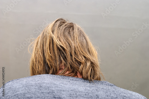 Ruckansicht Mann Mit Langen Haaren Back View Man With Long
