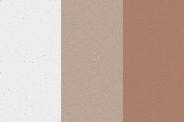A set of three seamless texture kraft paper in different colors