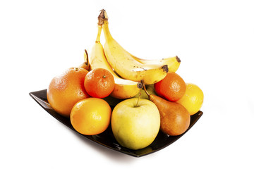 Fruit plate on isolated white background