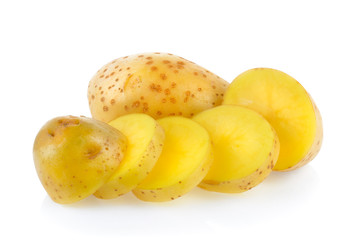 potatoes on white background