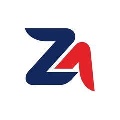 letter Z and A logo vector. - obrazy, fototapety, plakaty