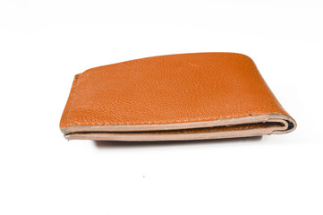 brown wallet isolated on white