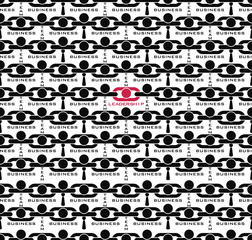 Leadership business pattern background - Team leader in chain, vector