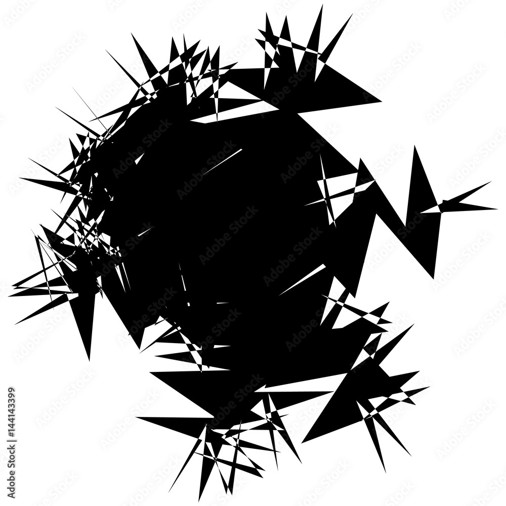 Aufkleber abstract blot, splatter like random shape. black and white geometric abstract element