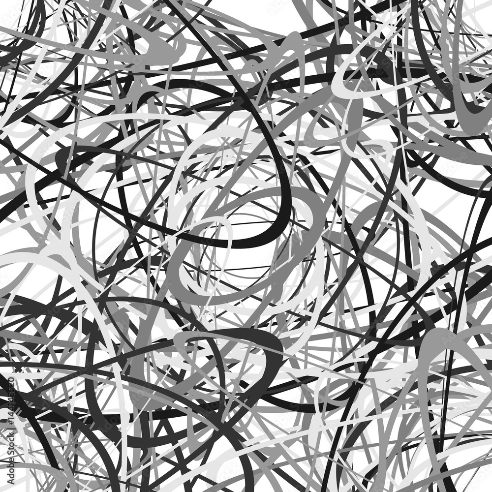 Aufkleber Geometric monochrome texture / pattern with random shapes. Abstract geometric art
