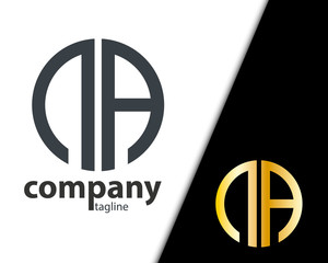 Initial Letter NA With Linked Circle Logo