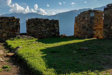 Inca ruins in the Peruvian Andes