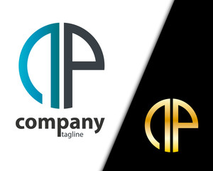 Initial Letter NP With Linked Circle Logo