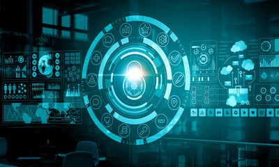 Modern virtual technology background . Mixed media