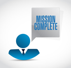 mission complete businessman sign concept